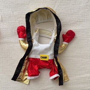 Red and Gold Boxing Costume for Pets Small NWOT